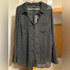 Torrid sheer long sleeve blouse